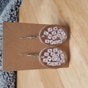 Playing Card Dangle Acrylic Earrings
